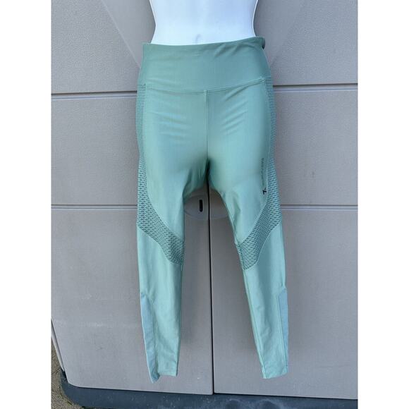 KORAL Emblem Lustrous High Rise Perforated w/ mesh Inserts Leggings Sage Green S - Picture 1 of 12